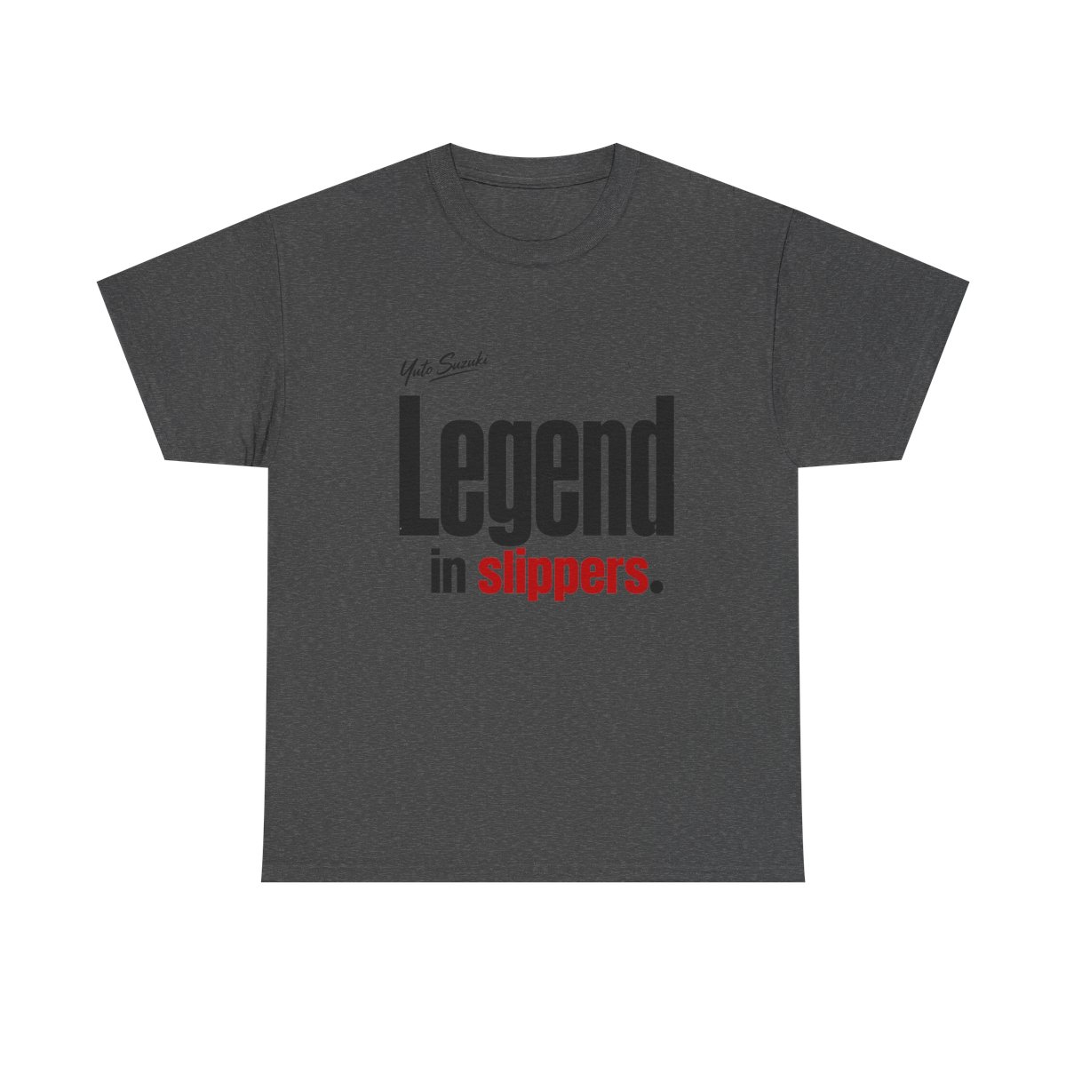 Sakamoto Days "Legend in slippers." Unisex Tee - alternate angle 3, merchandise