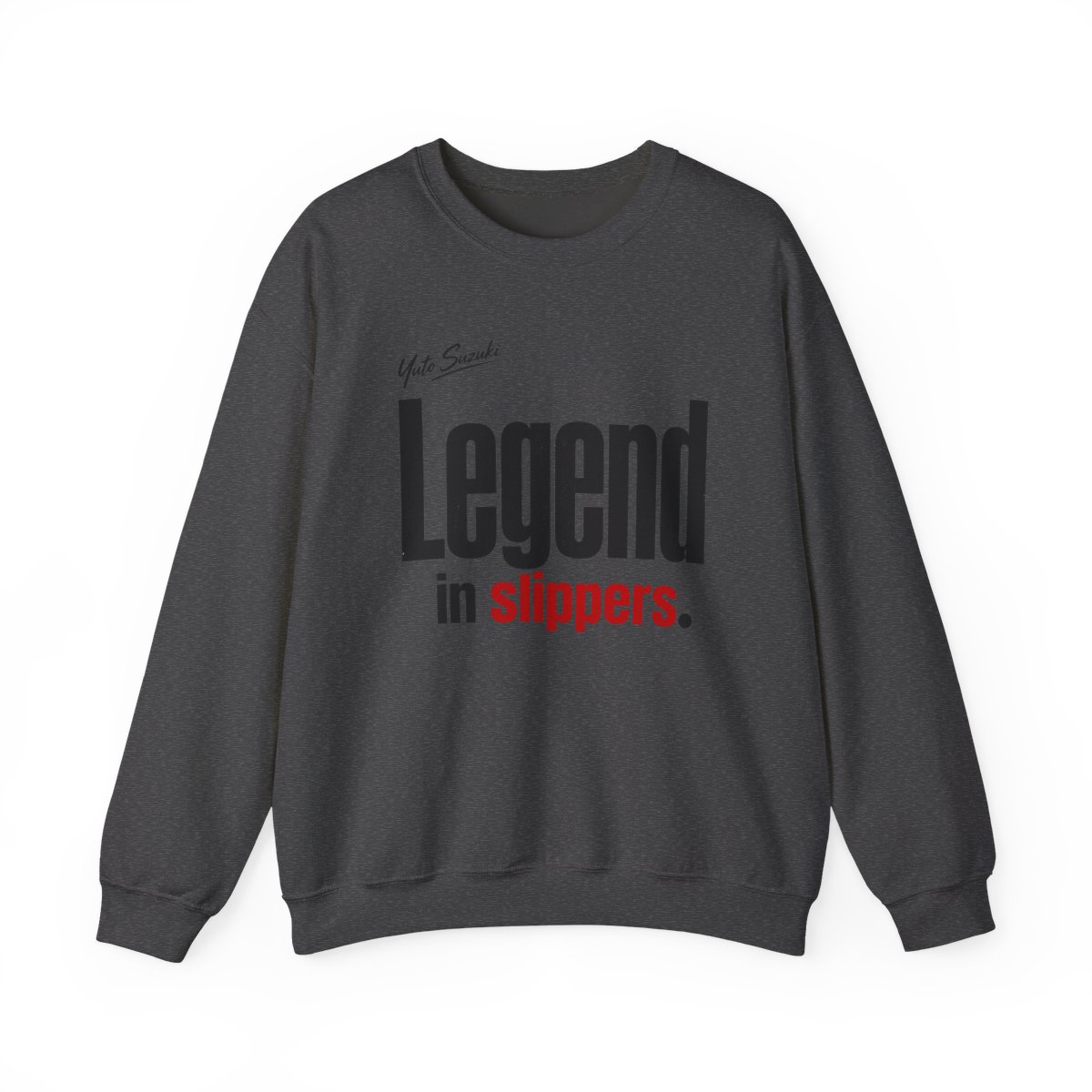 Sakamoto Days "Legend in slippers." Crewneck - alternate angle 2, merchandise