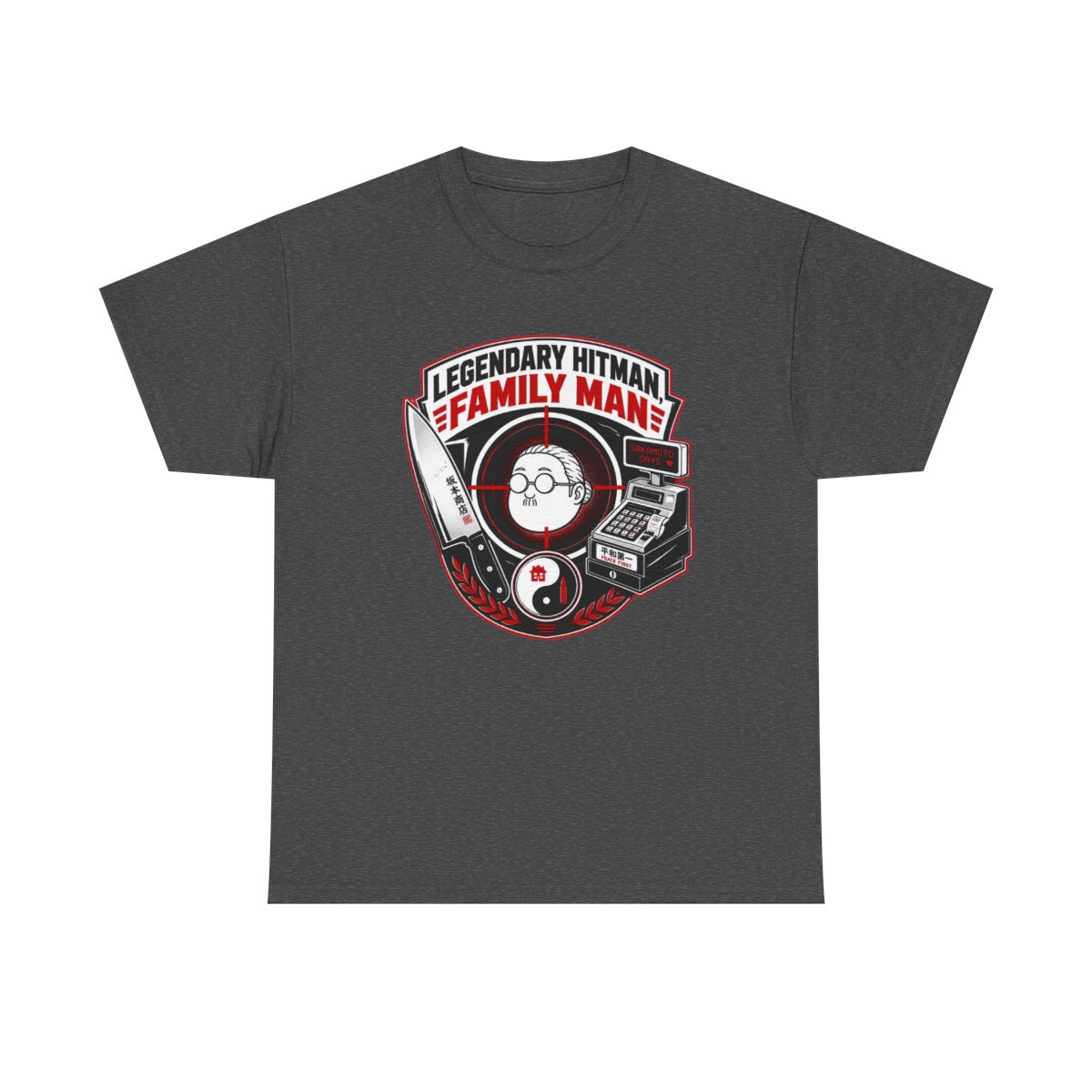 Sakamoto Days "Legendary Hitman, Family Man" Unisex Tee - alternate angle 3, merchandise
