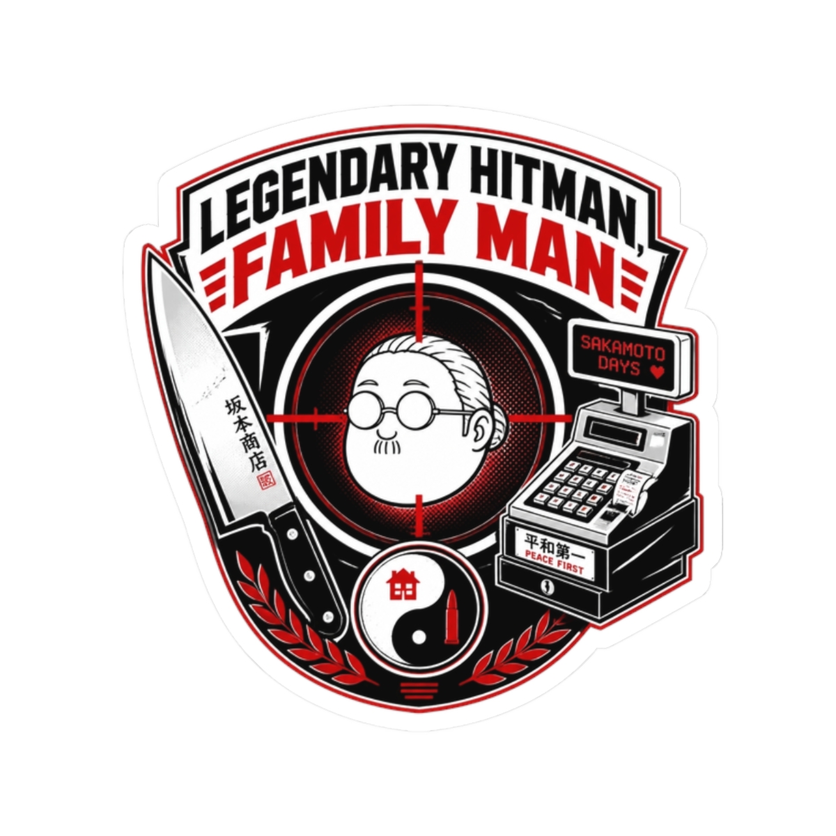 Sakamoto Days "Legendary Hitman, Family Man" Sticker - Official Stickers merchandise